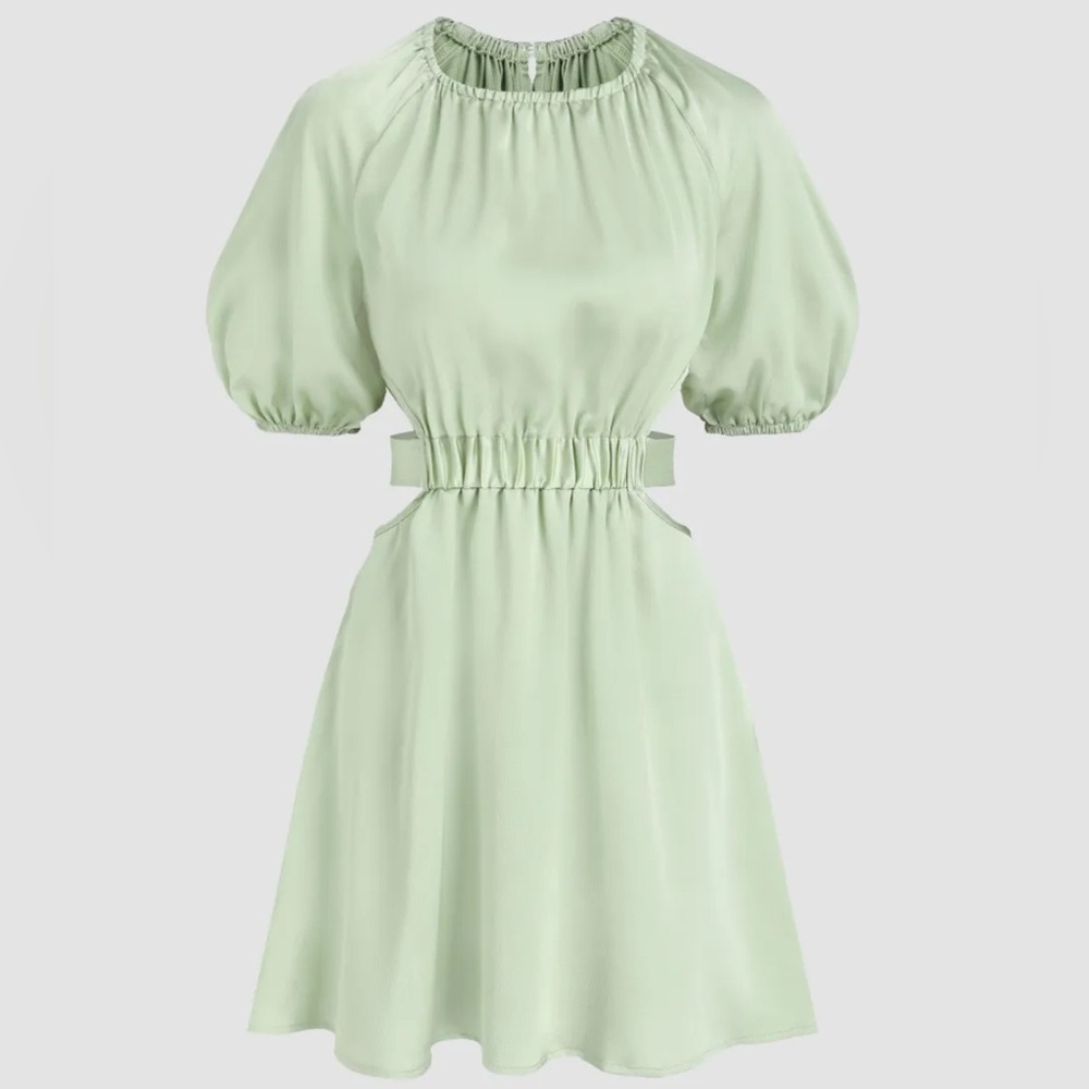 Satin Cut Out Mini Dress